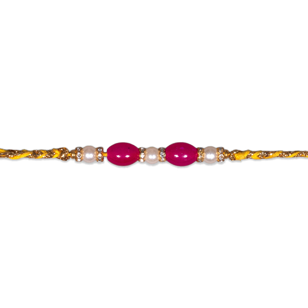 Handmade Rakhi - Ruby Pearl 1pc