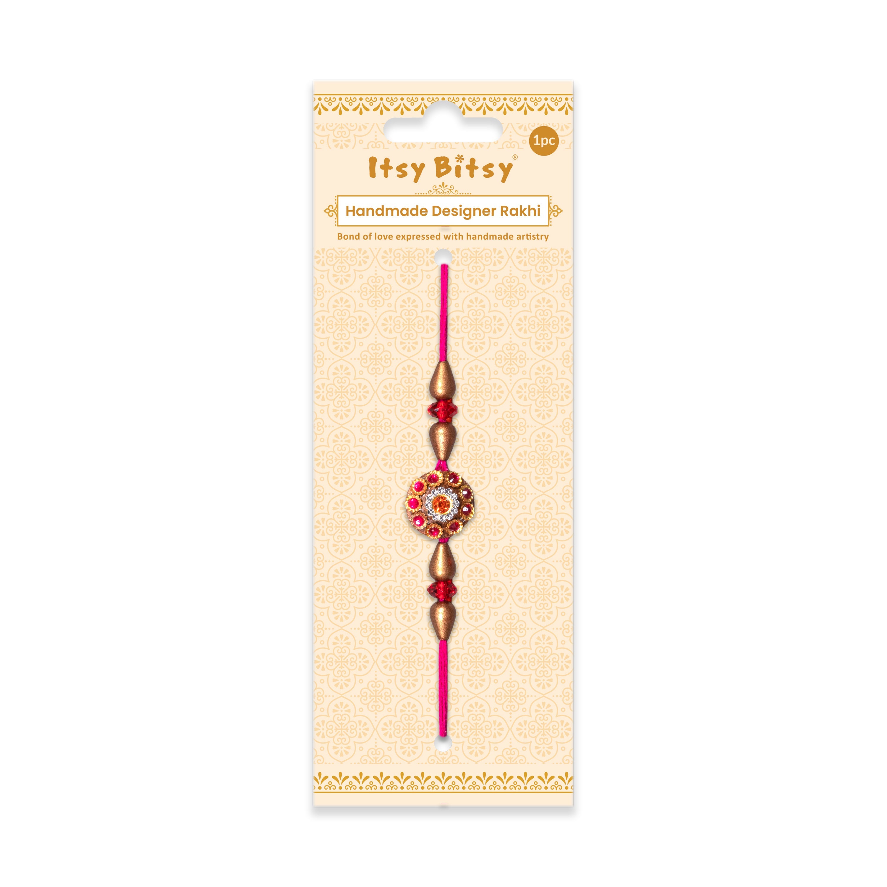 Handmade Rakhi - Jewel Flora Pink 1 pc