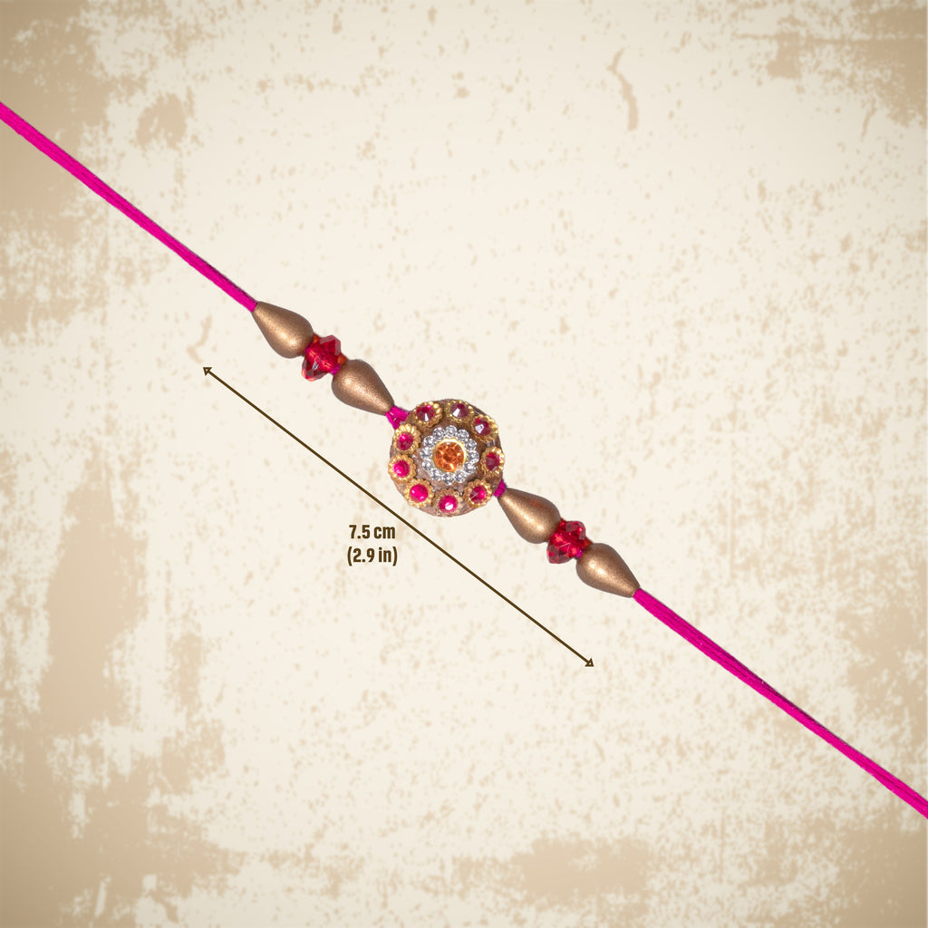 Handmade Rakhi - Jewel Flora Pink 1 pc