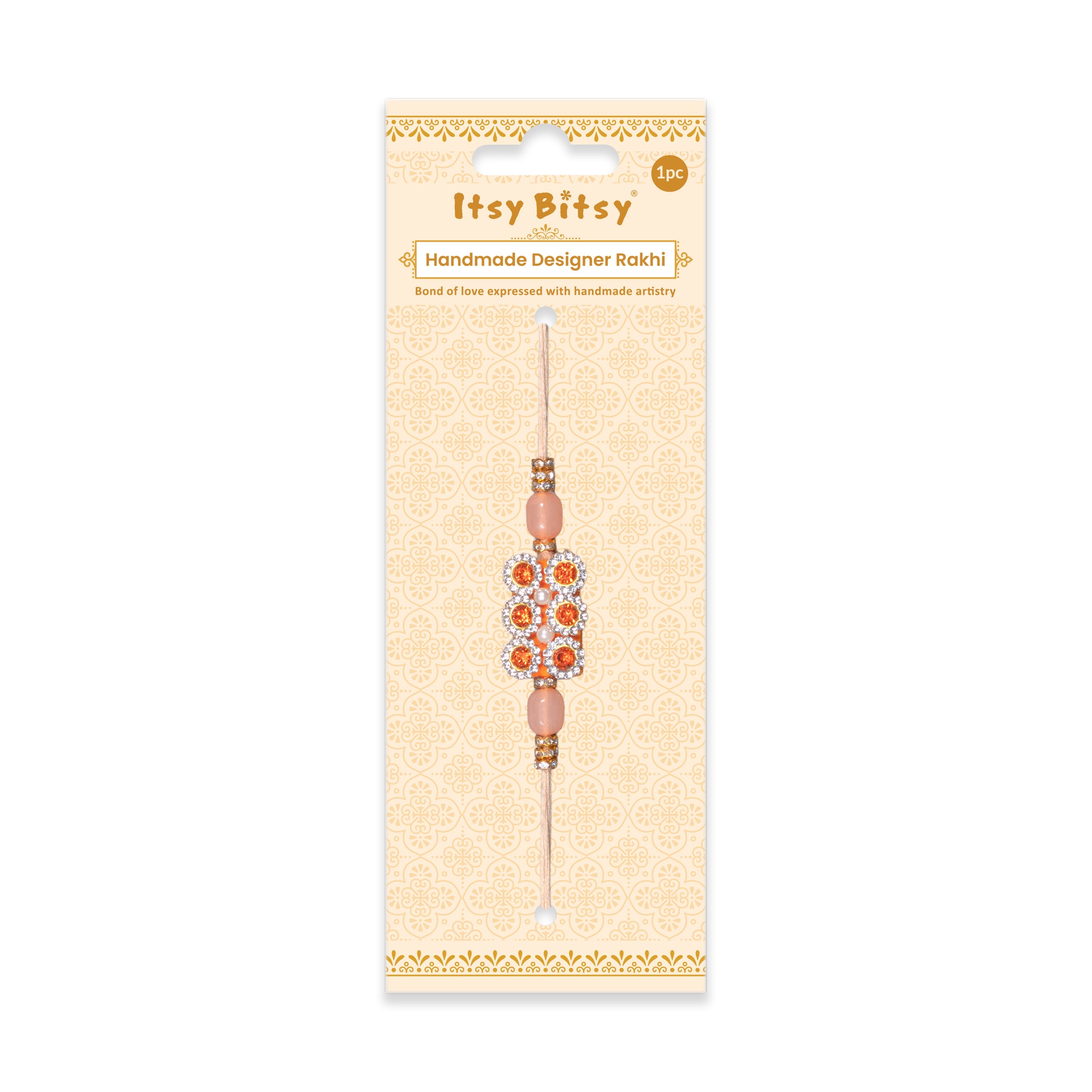 Handmade Rakhi - Amber Blossom 1pc