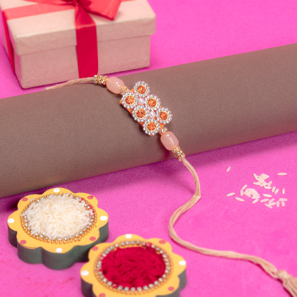 Handmade Rakhi - Amber Blossom 1pc