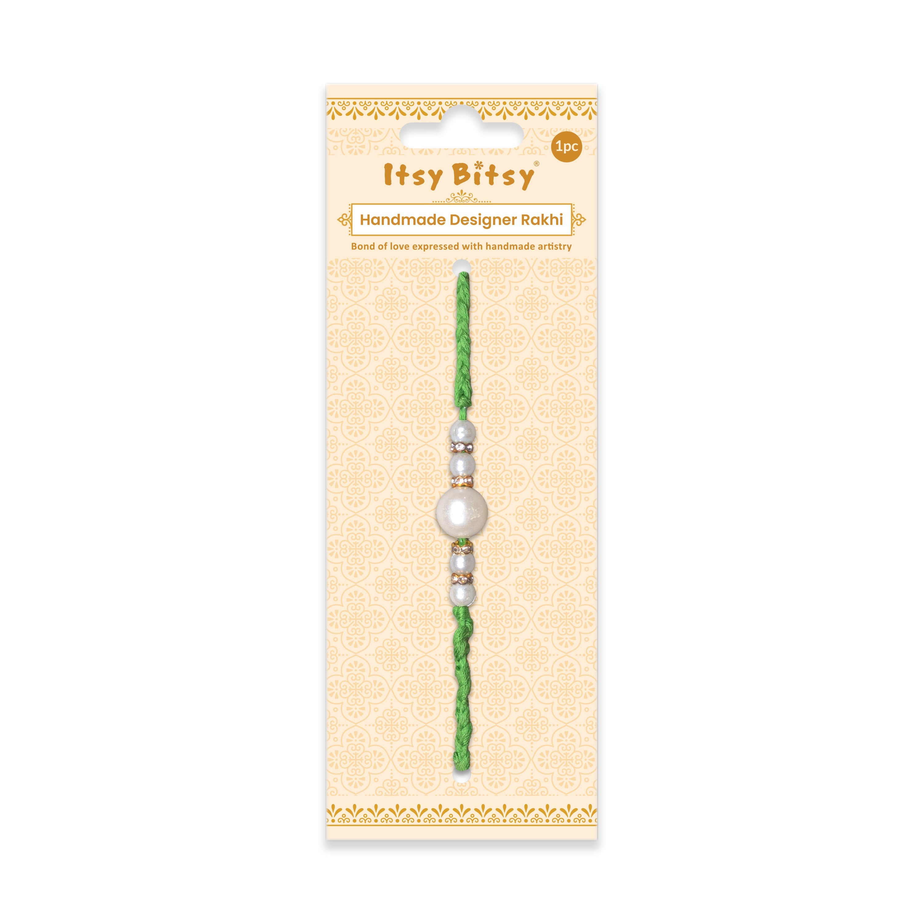 Handmade Rakhi - Pearly ties 
1pc