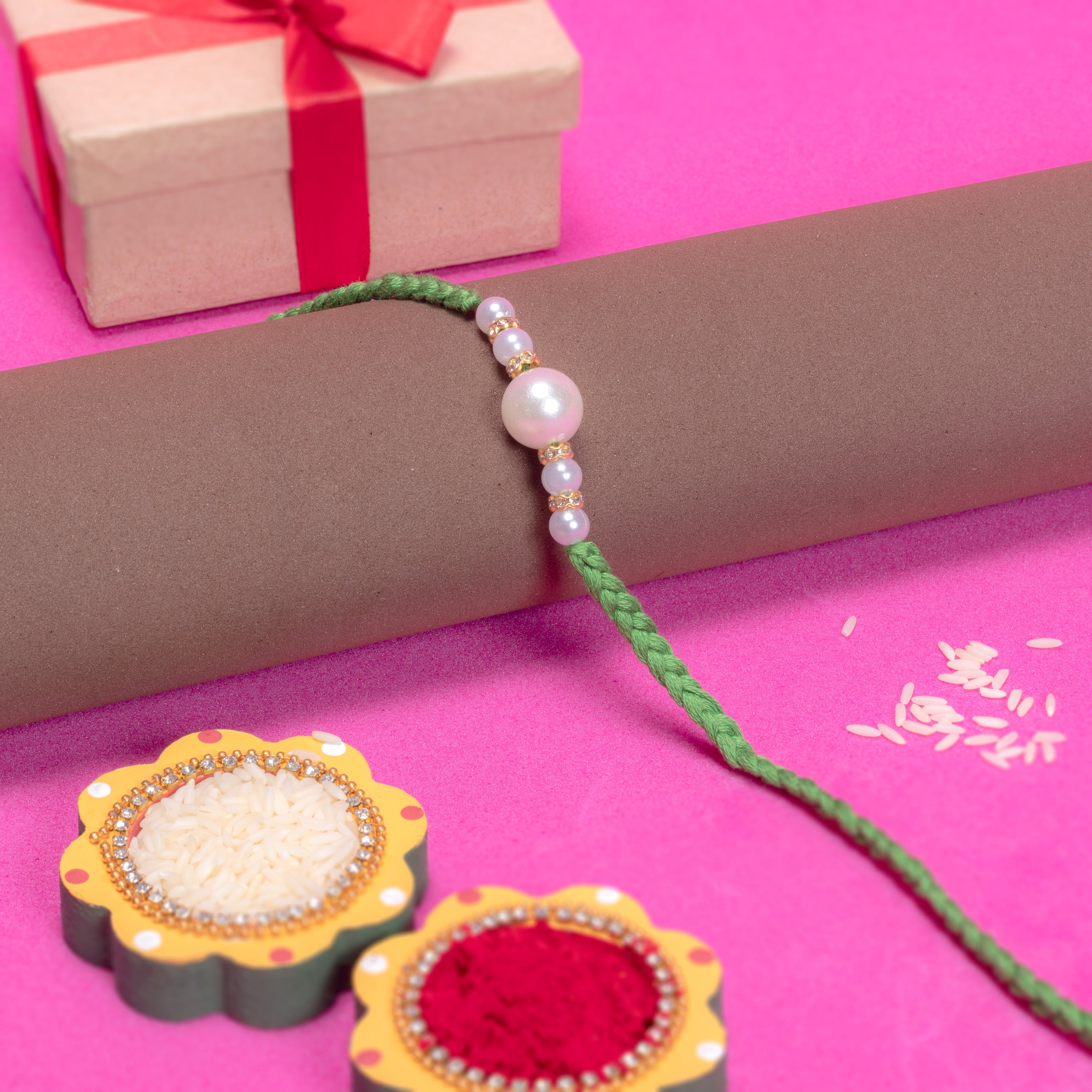 Handmade Rakhi - Pearly ties 
1pc
