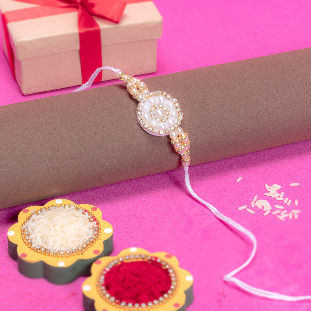 Handmade Rakhi - Pearl Splendour 1pc