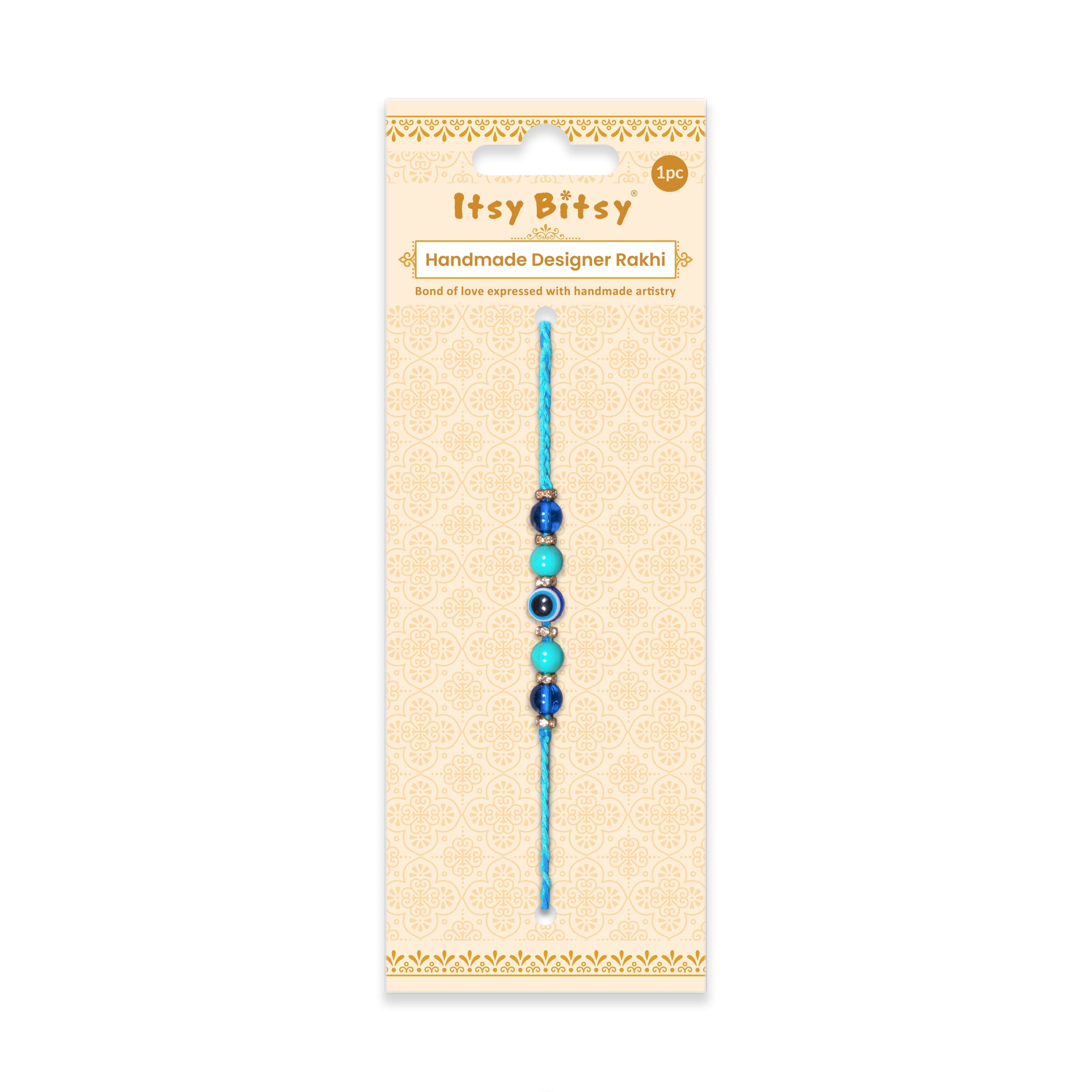 Handmade Rakhi - Aqua Ties 1pc