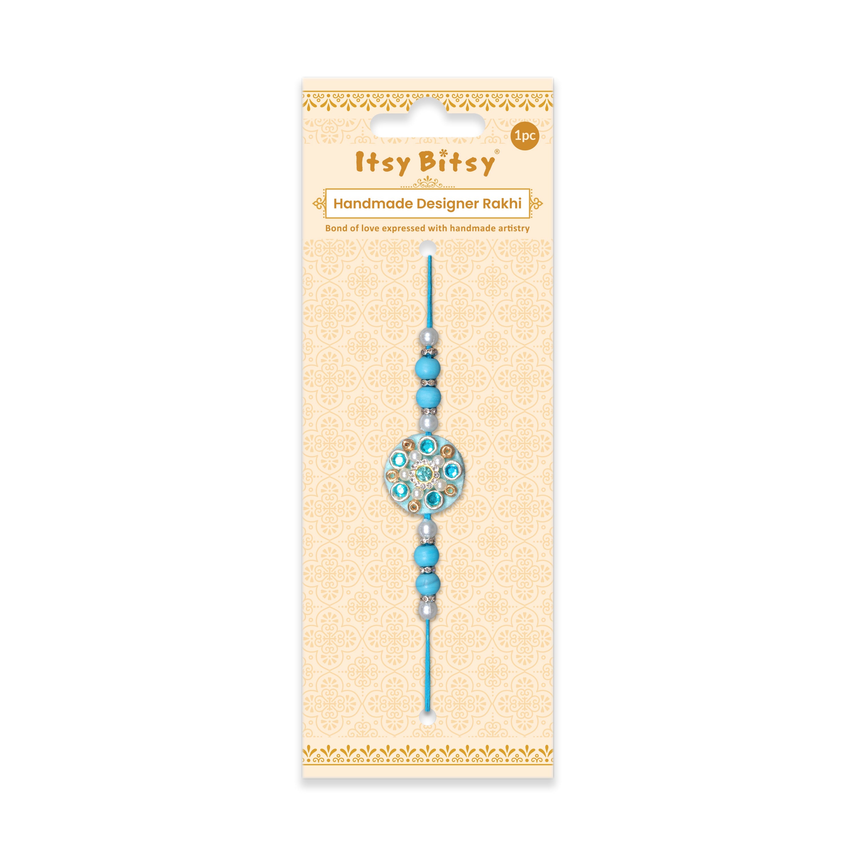 Handmade Rakhi - Turquoise Treasure 1 pc