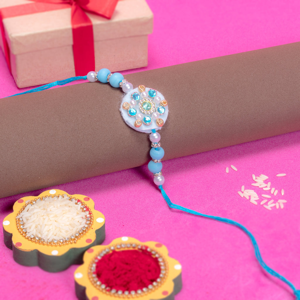 Handmade Rakhi - Turquoise Treasure 1 pc