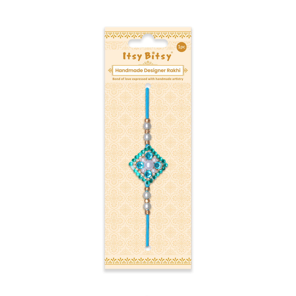 Handmade Rakhi - Jewel Splendour Turquoise 1 pc