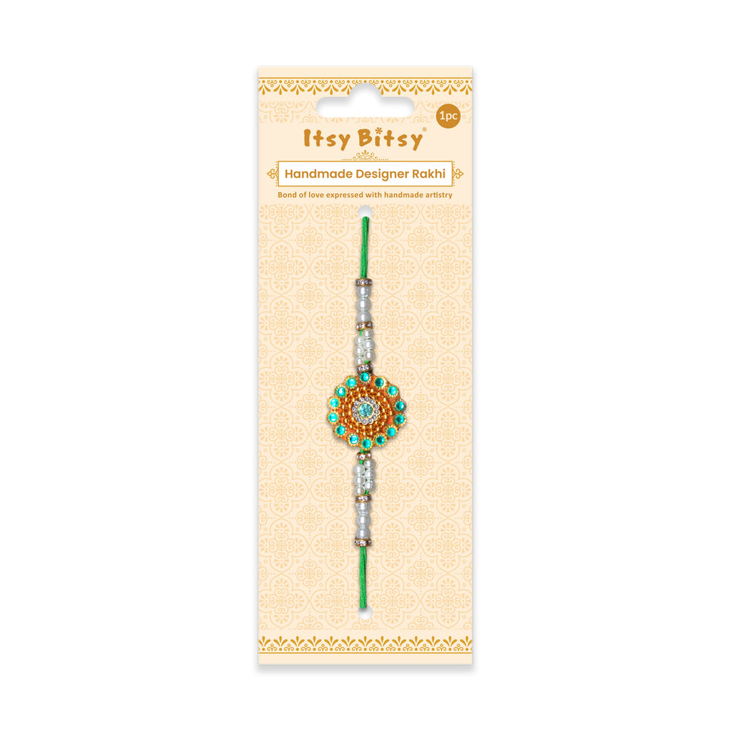 Handmade Rakhi - Jewel Glamour Green 1 pc