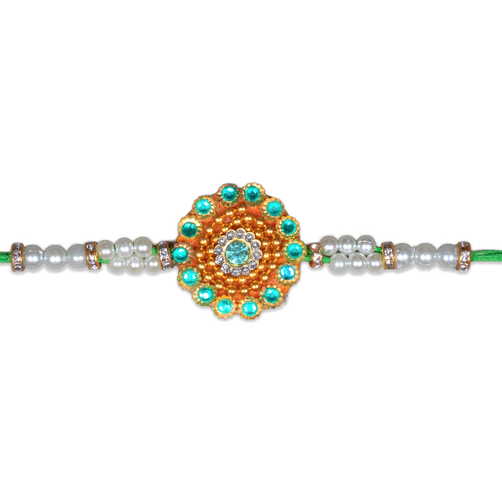 Handmade Rakhi - Jewel Glamour Green 1 pc