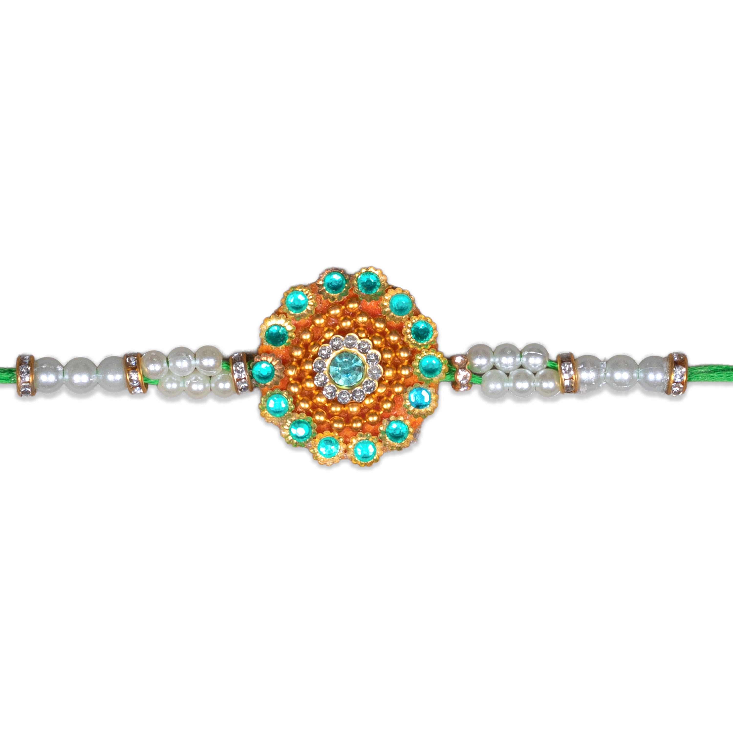 Handmade Rakhi - Jewel Glamour Green 1 pc