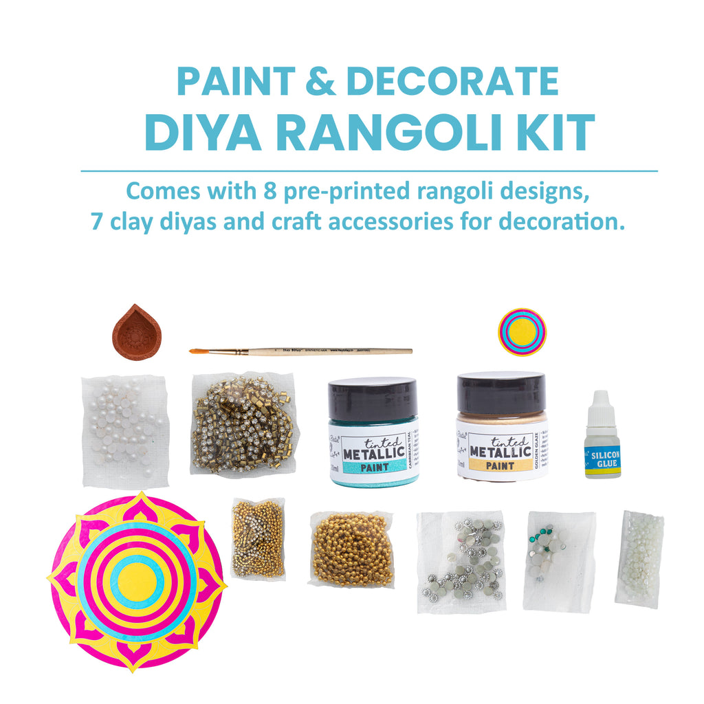 DIY Paint and Decorate Diya Rangoli Box