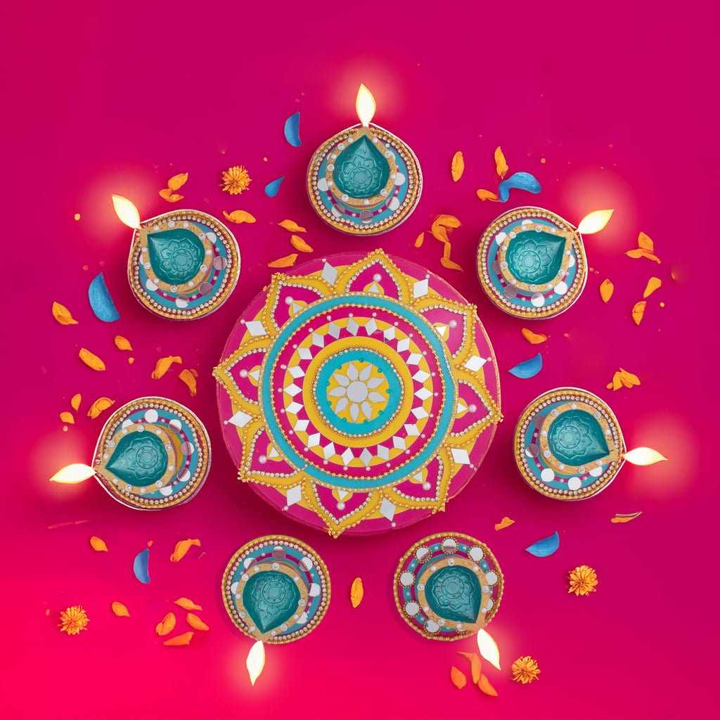 DIY Paint and Decorate Diya Rangoli Box