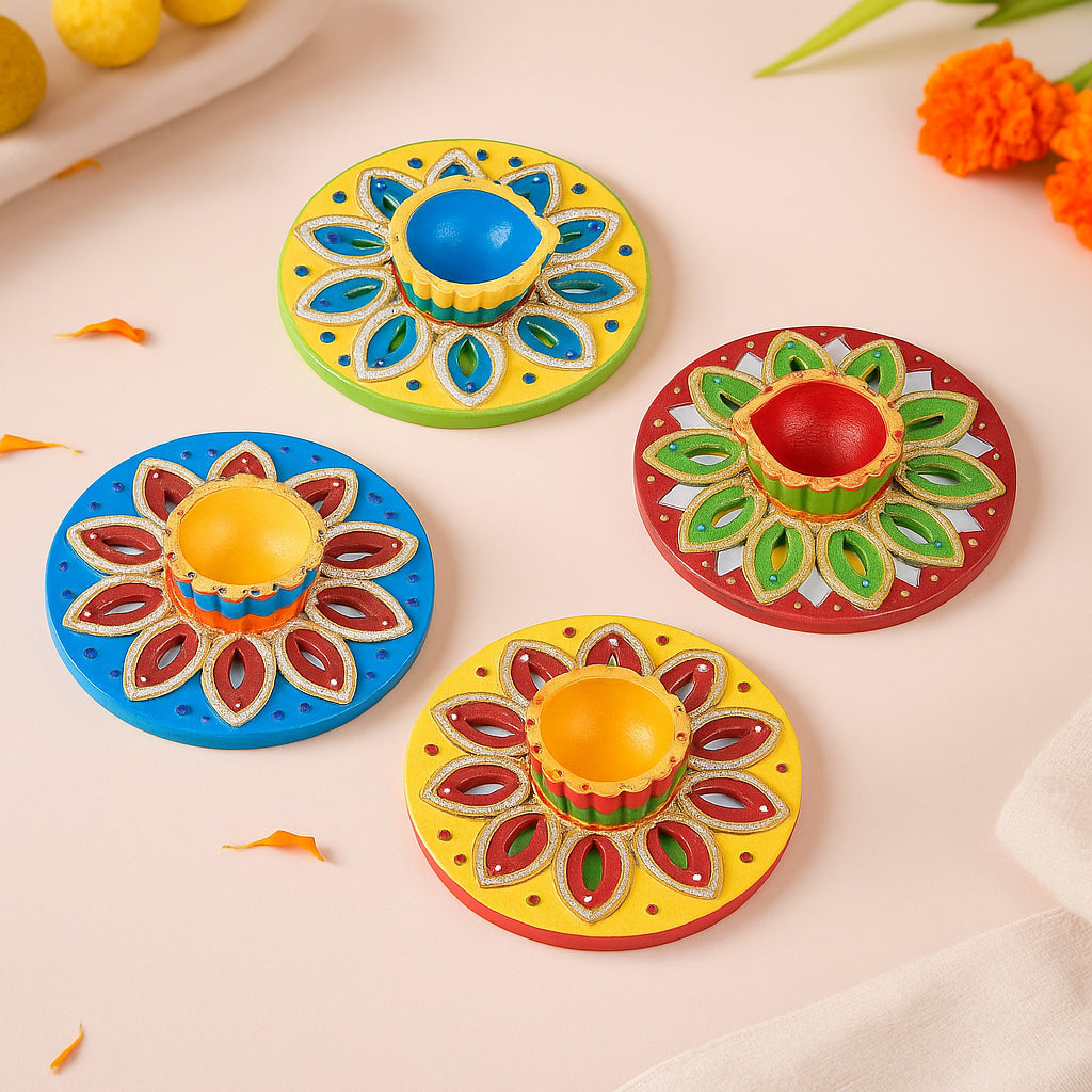 DIY Paint & Decorate Lippan Art Diya Holder 1Kit