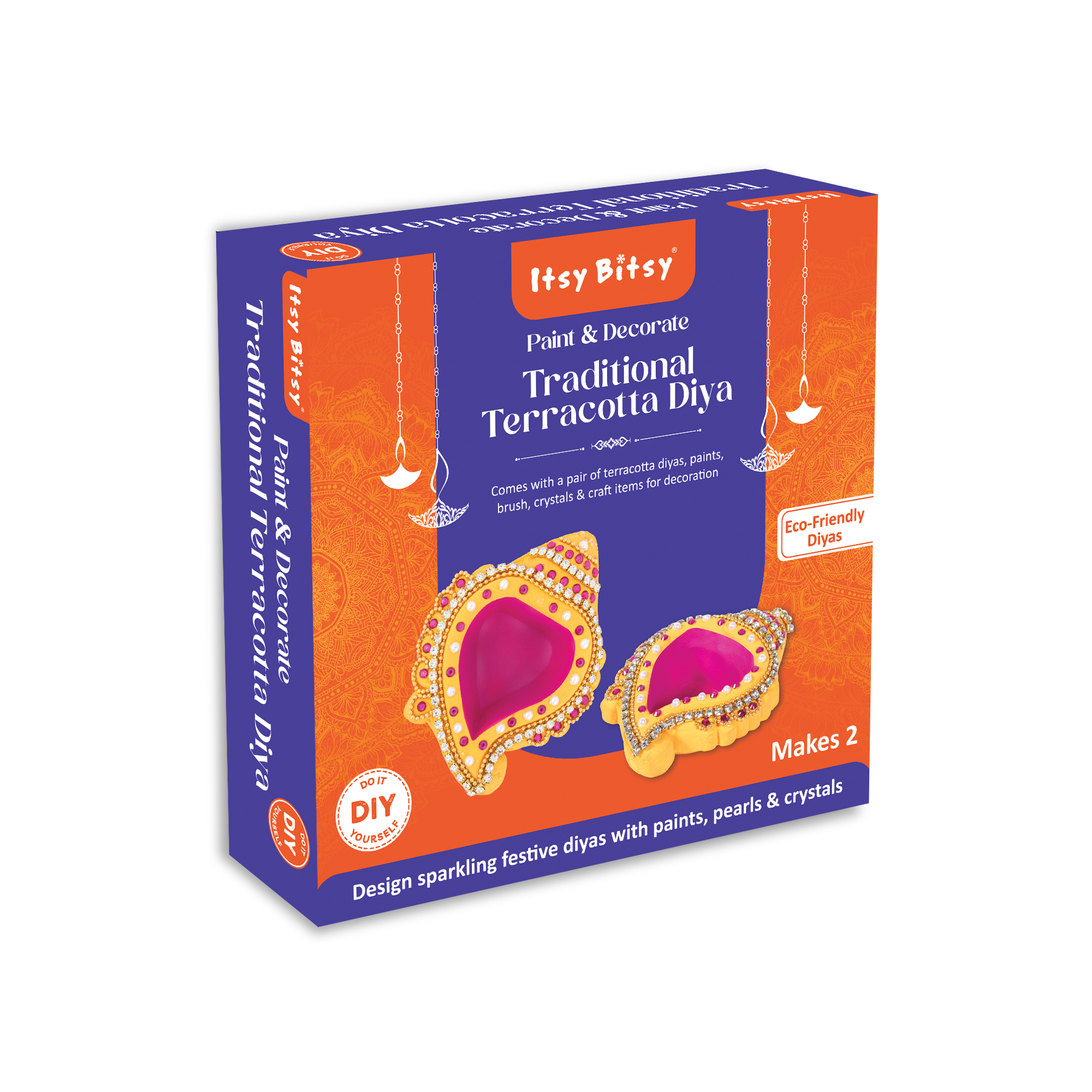 DIY Paint & Decorate Traditional Terracotta Diya 1Kit