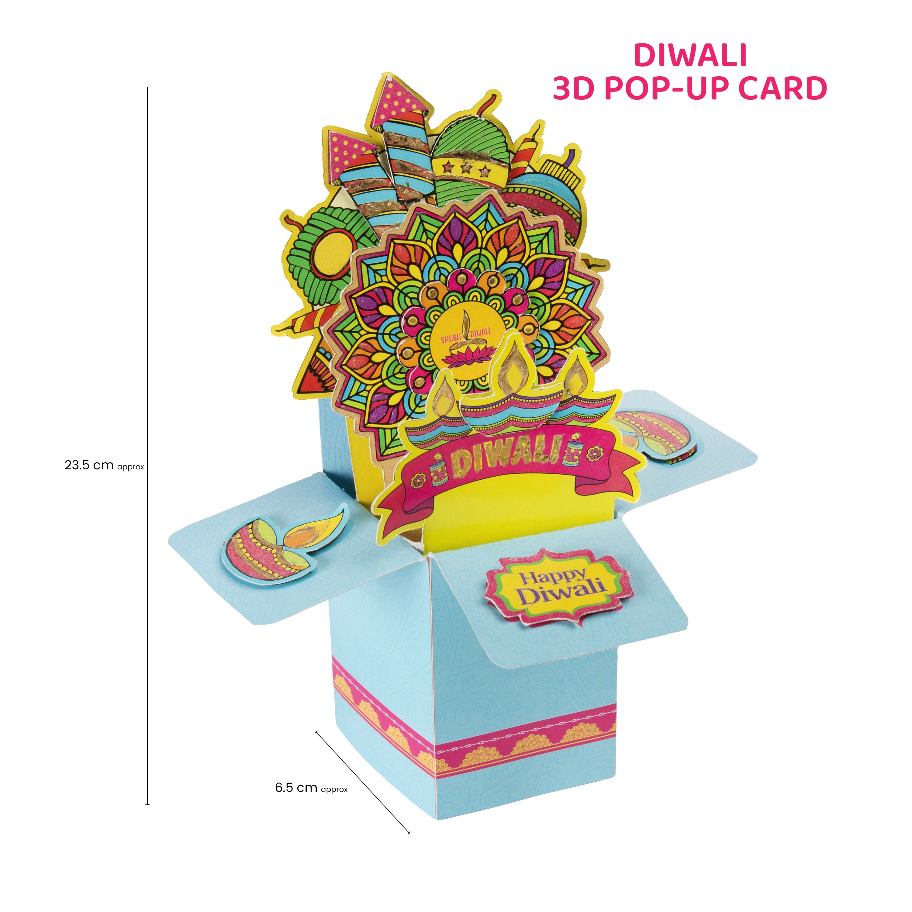 Diwali 3D Pop Up Card and Envelope 1Pcs