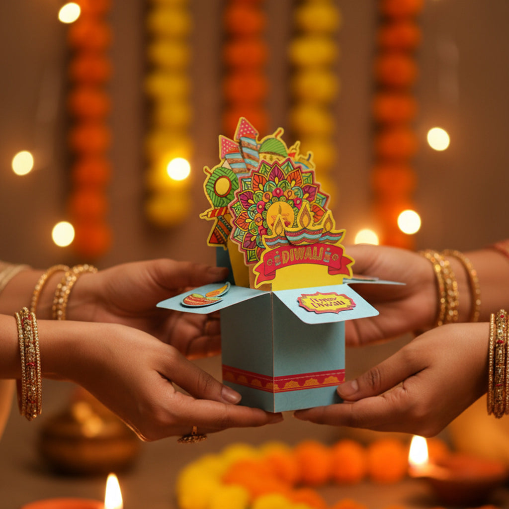 Diwali 3D Pop Up Card and Envelope 1Pcs