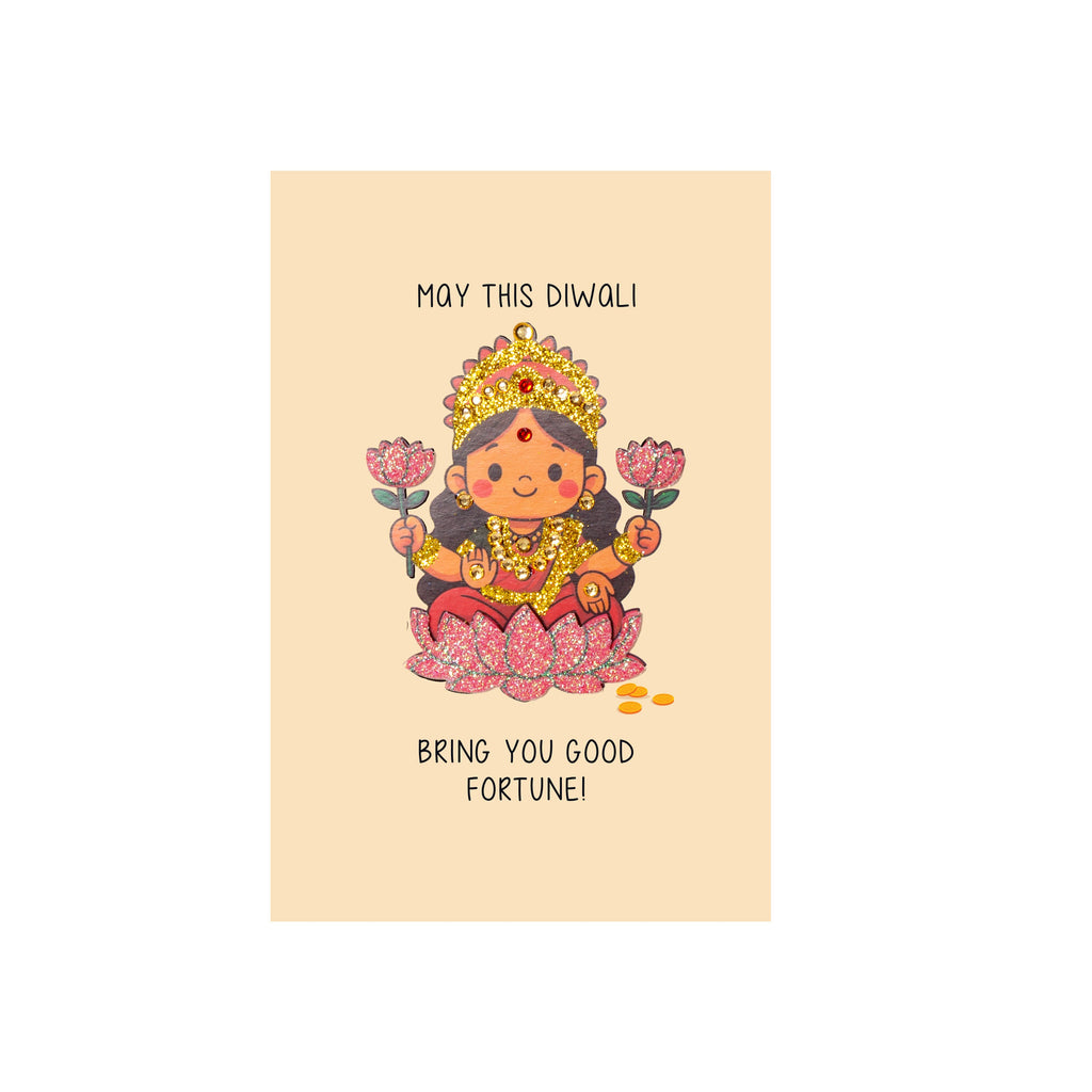 Diwali Greeting Card & Envelope Good Fortune 4 x 6 inch 2pc