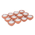Ready-to-use Terracotta Diya Scalloped Border Set of 12pc (Wax Filled)