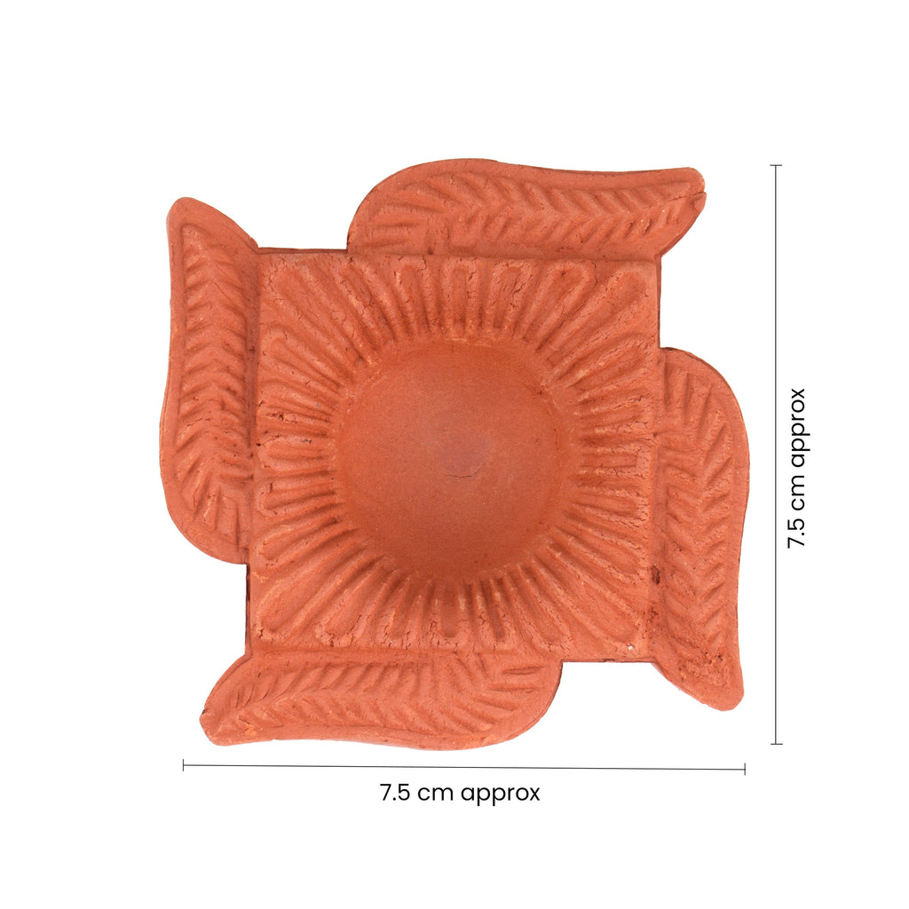 Handmade Terracotta Diya Swastika 1pc