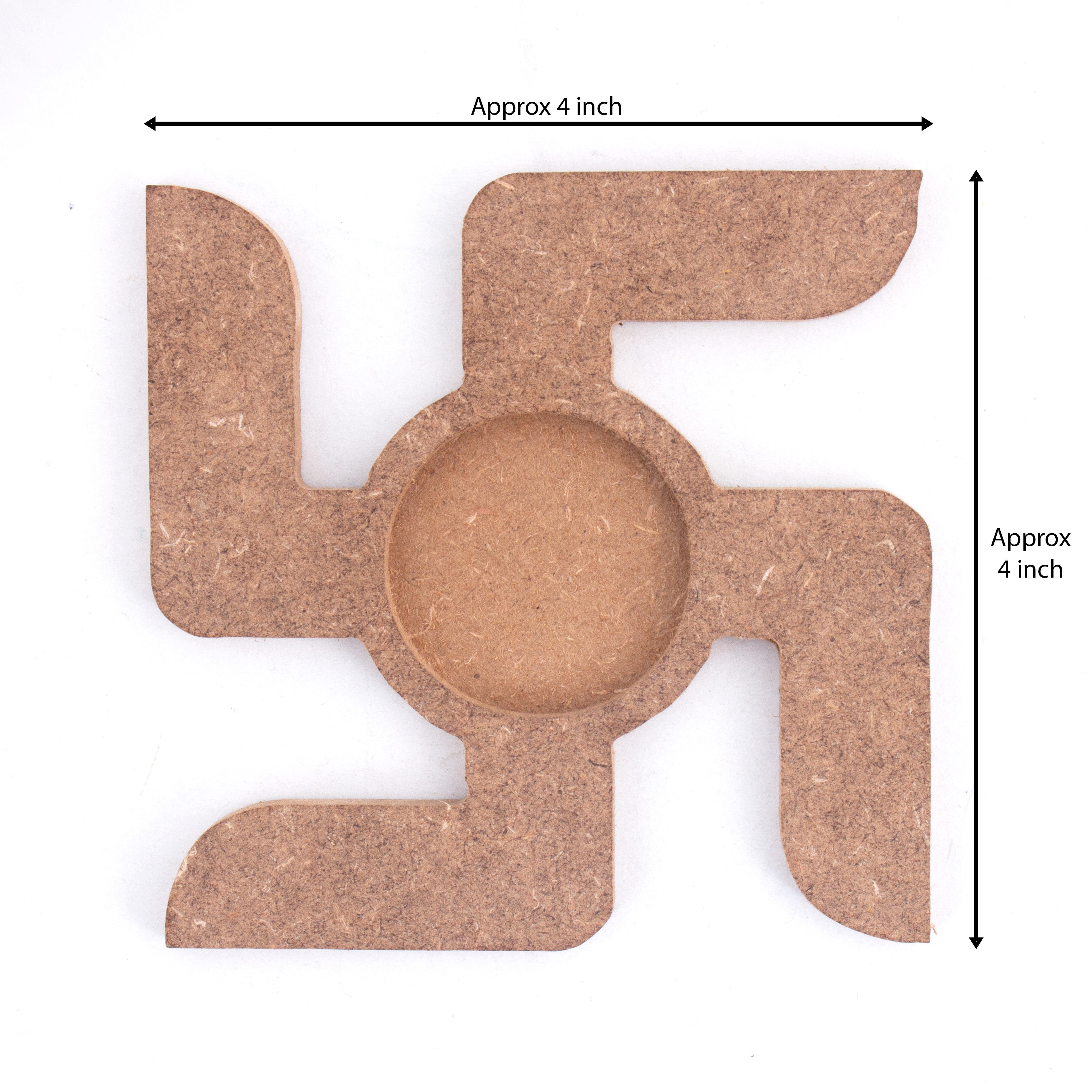 MDF Decorable Tea Light Candle Holder Swastika 4 X 4inch 5.5mm (without candle)