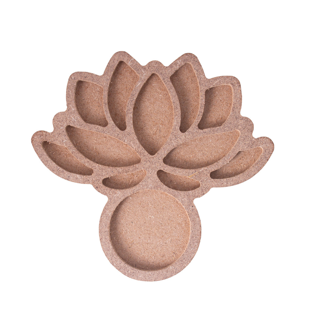 MDF Decorable Tea Light Holder Lotus 12 X 11.2cm 5.5mm Thick 1pc (without candle)