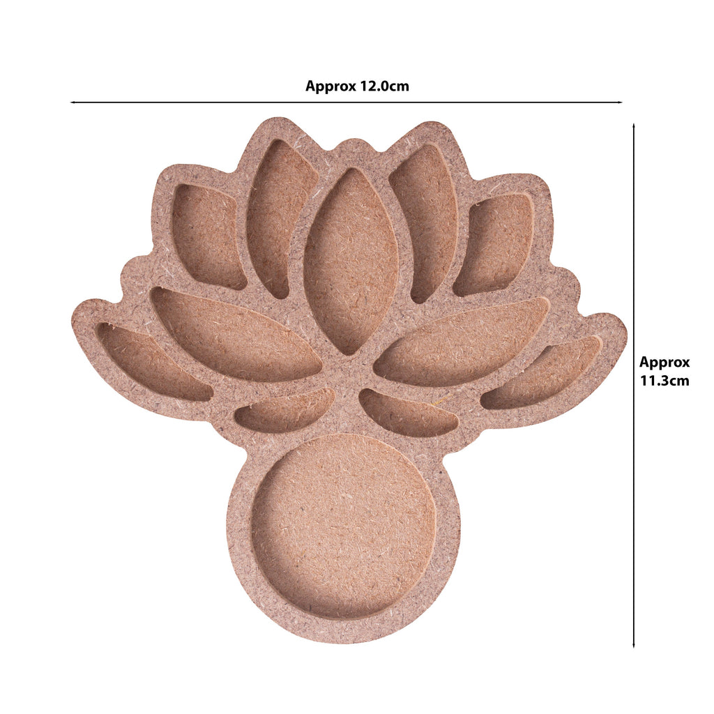 MDF Decorable Tea Light Holder Lotus 12 X 11.2cm 5.5mm Thick 1pc (without candle)
