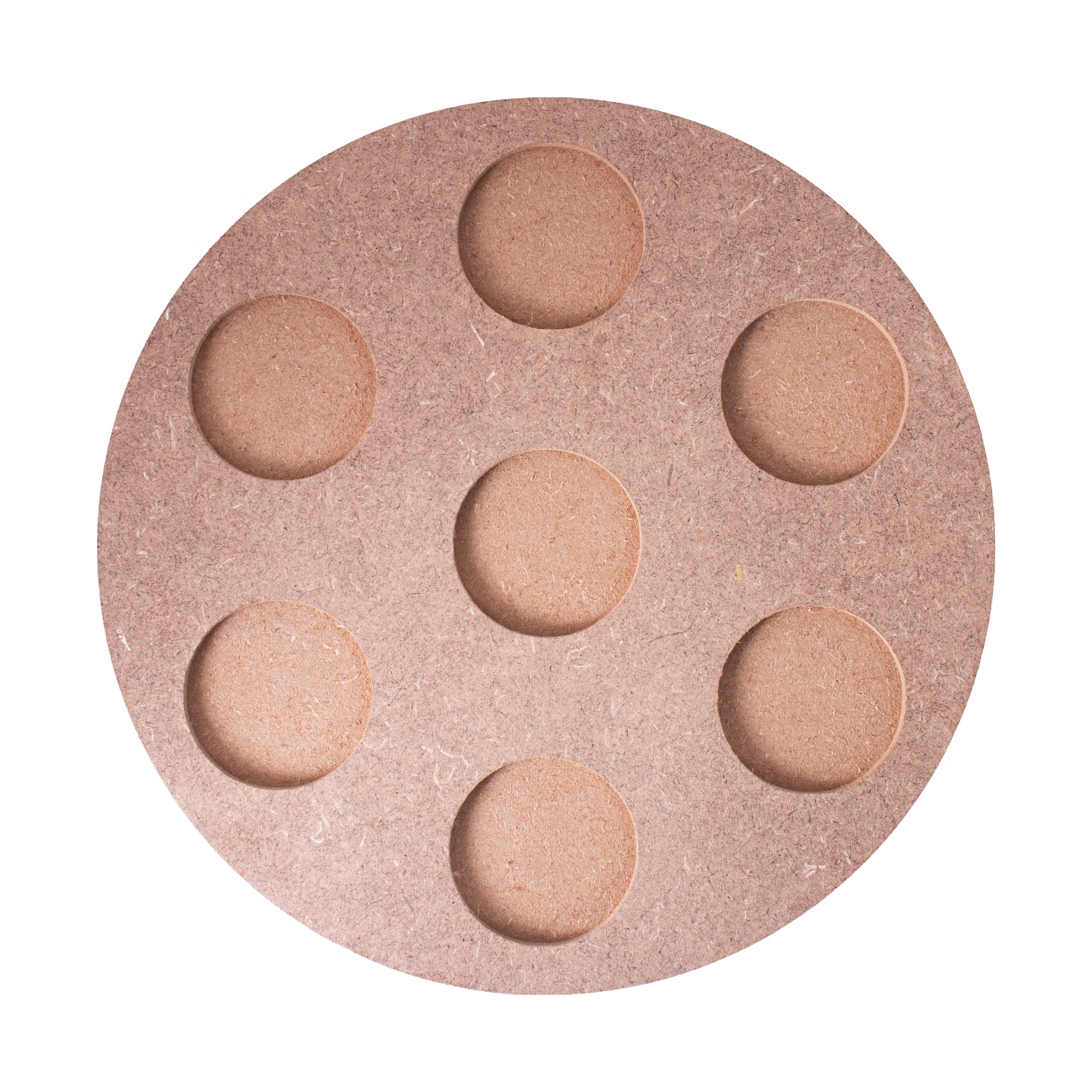 MDF Decorable Tea Light Holder With 7 Cavities Round 7.4inch Dia 5.5mm Thick 1pc (without candle)