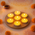 MDF Decorable Tea Light Holder With 7 Cavities Round 7.4inch Dia 5.5mm Thick 1pc (without candle)