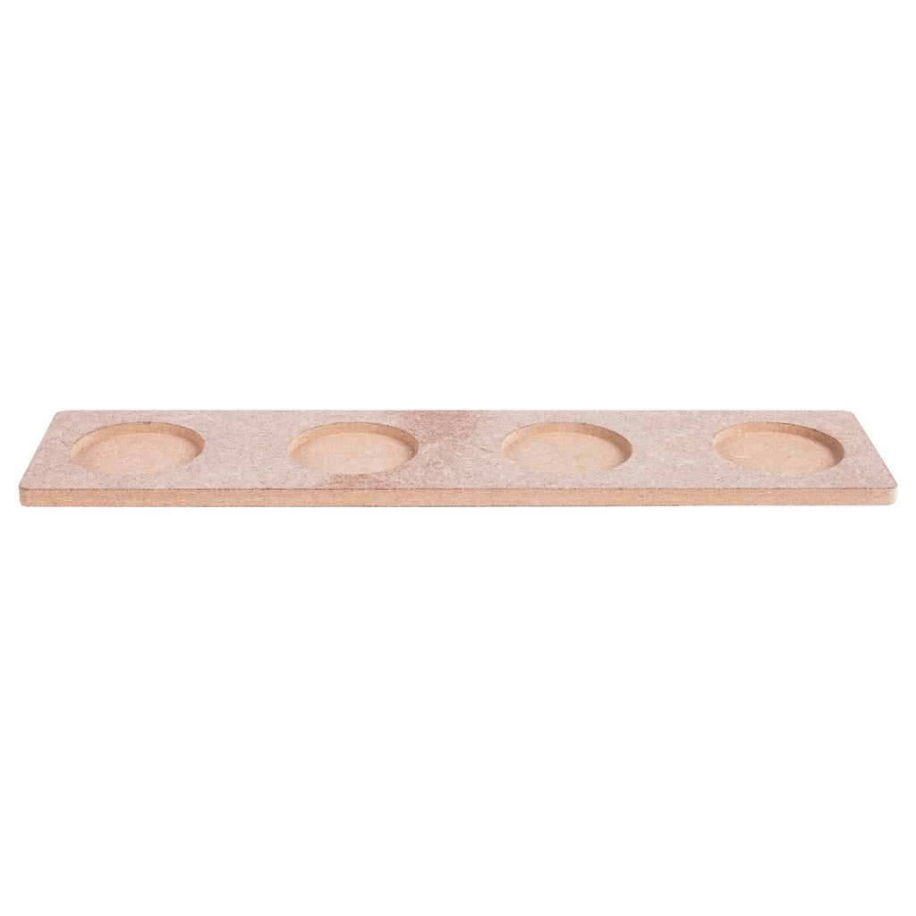 MDF Tea Light / Diya Holder 4 cavities Rectangular 10 X 2.3inch 5.5mm Thick 1pc
