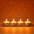 MDF Tea Light / Diya Holder 4 cavities Rectangular 10 X 2.3inch 5.5mm Thick 1pc