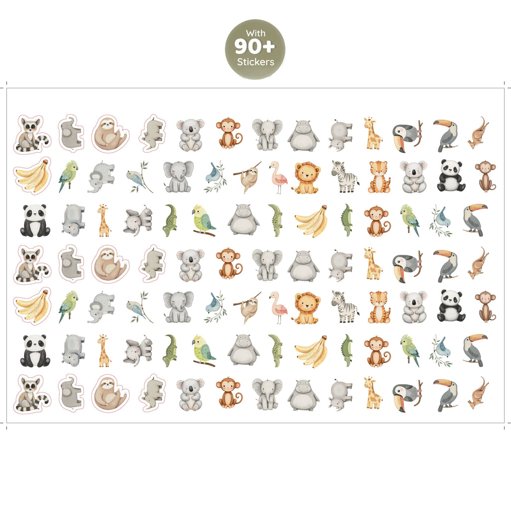 Desk Calendar 2026 Animal Kingdom with 90 Animal Emoji Stickers 9 X 6inch 13 Sheets
