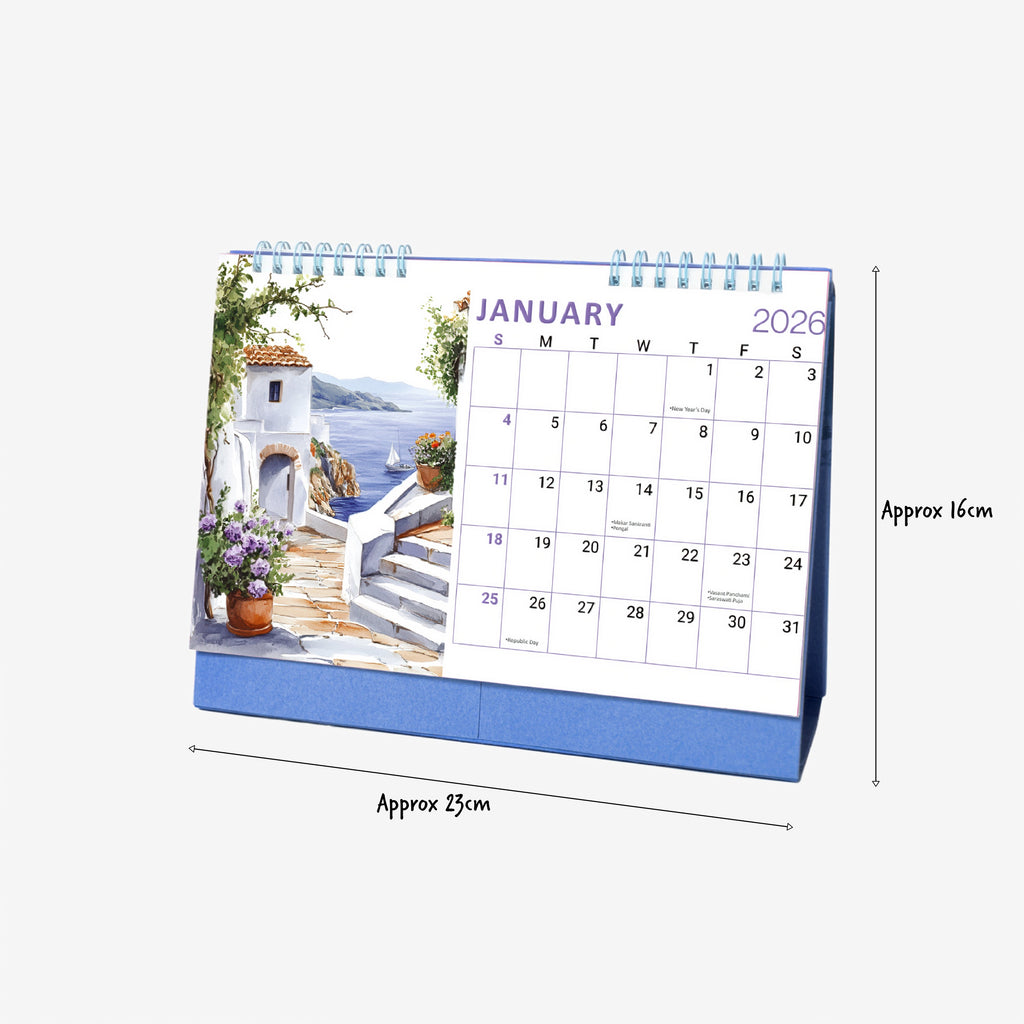 Desk Calendar 2026 Euro Wanderer 9 X 6inch 12 Sheets