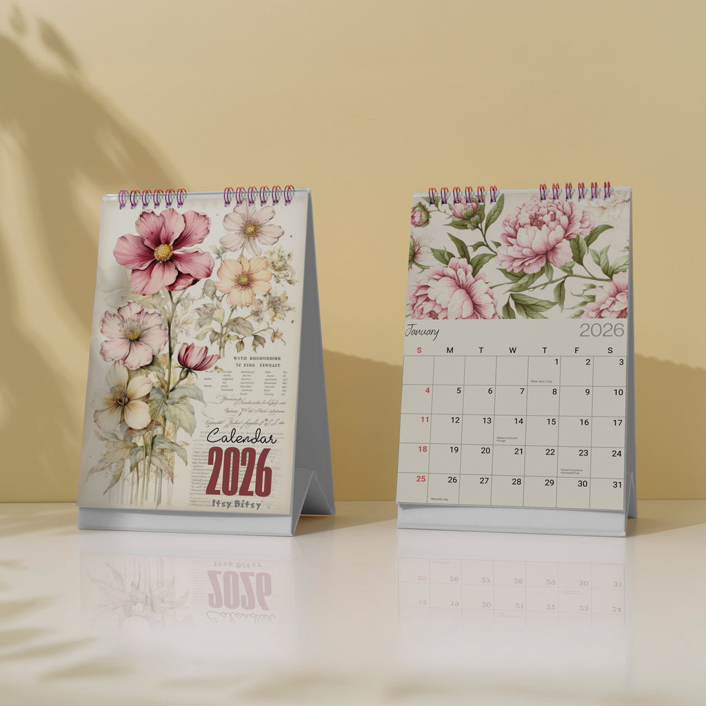 Desk Calendar 2026 Blossom Beauty 6 X 9inch 12 Sheets