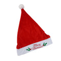 Christmas Unisex Adult Velvet Hat Printed with Merry Christmas Red H18inch X 11inch Dia 1pc