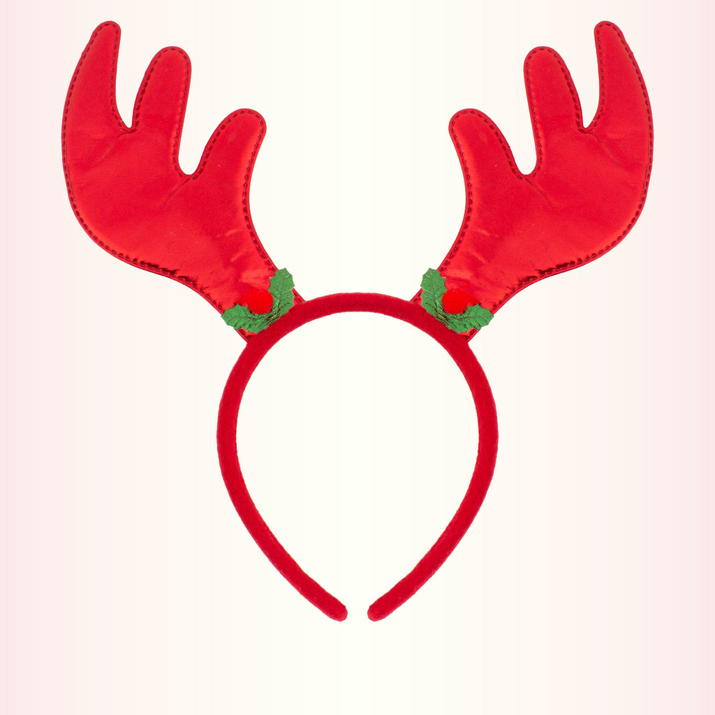 Christmas Reindeer Holly Berry Hair band Red 1pc