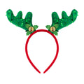 Christmas Reindeer Sequin Holly Berry Hair band Green 1pc