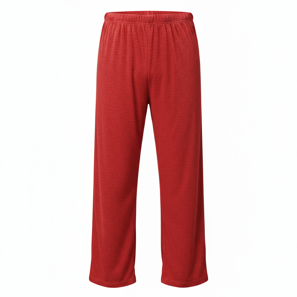 Christmas Dress-Up Cotton Suit Unisex Adult Red (5 Pieces - Coat, pant, hat, beard, belt) 1 Set