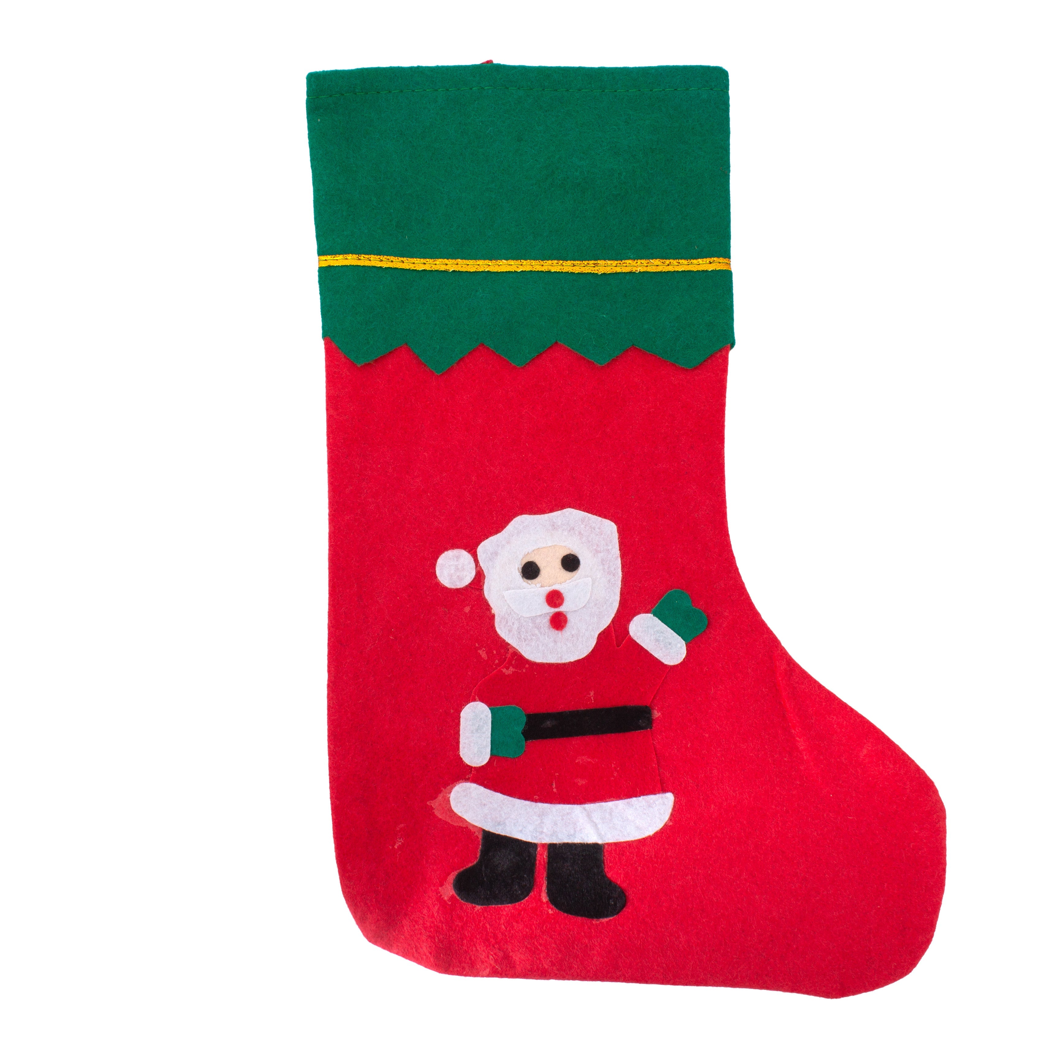 Christmas Non-woven Stocking with Hanging - Santa H14inch X W9.5inch 1pc