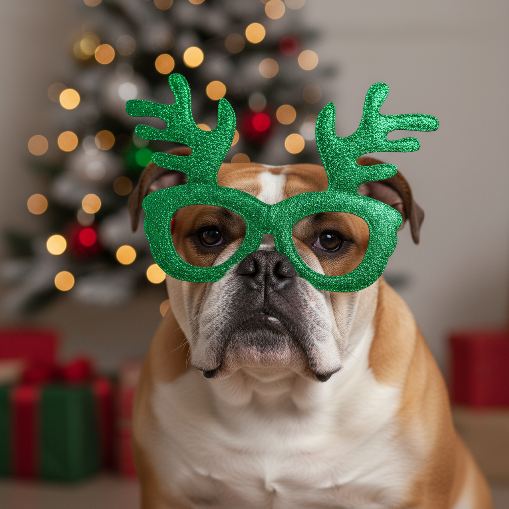 Christmas Glitter Reindeer Eye Glass Frame for Adults and Kids Green 1pc