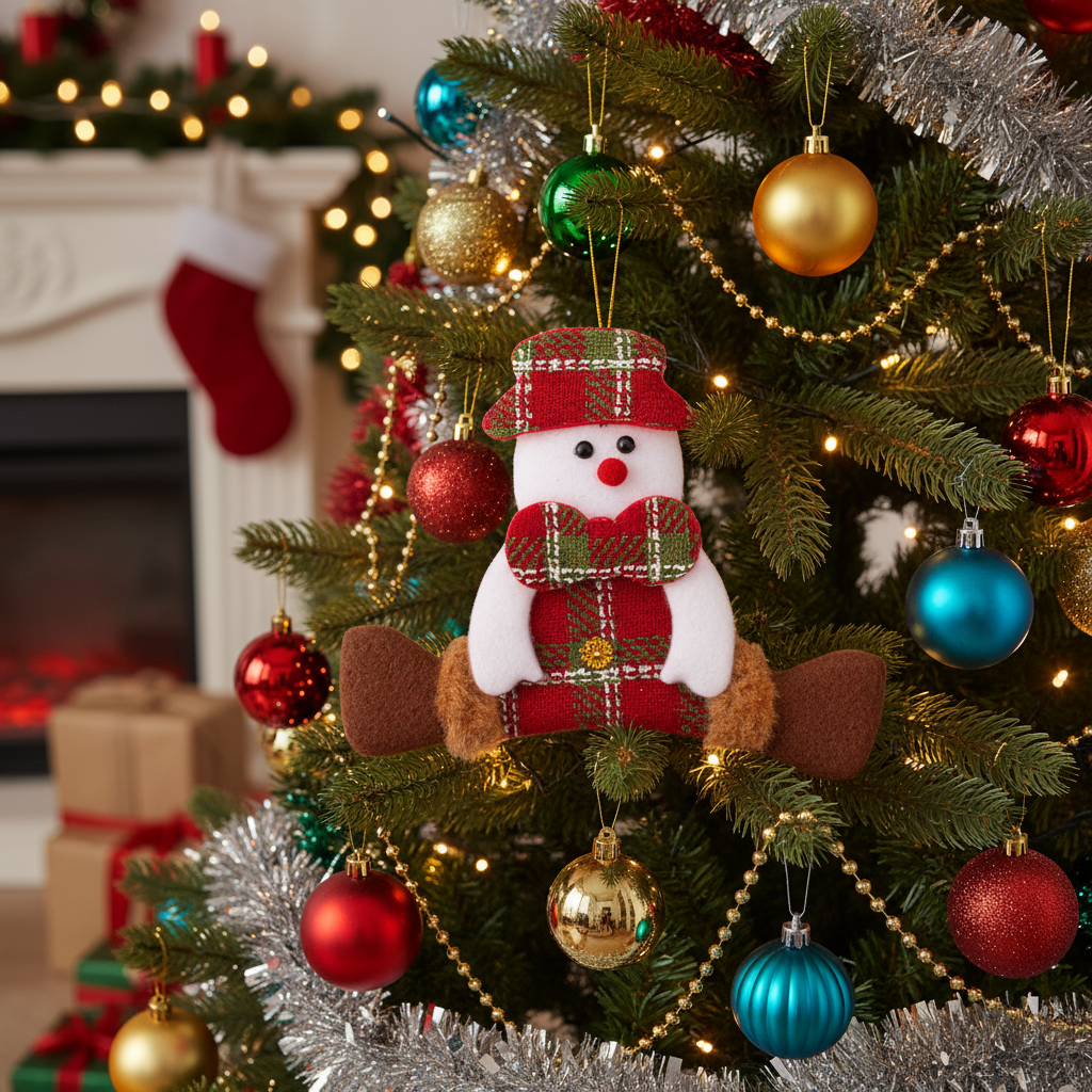 Christmas Hanging Decoration Snowman H5.5 X W5.5inch 1pc