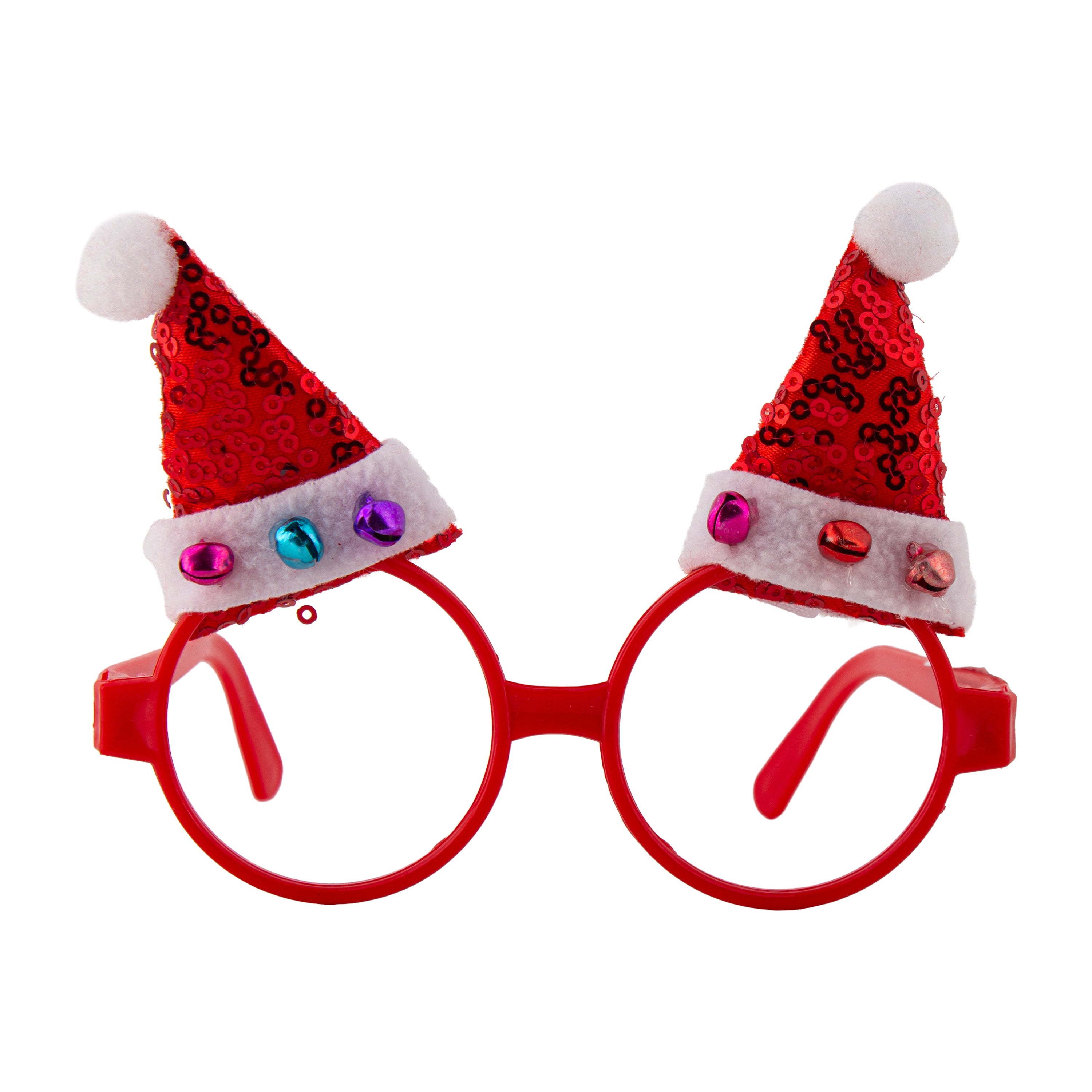 Christmas Sequin Cap Eye Glass Frame for Adults and Kids Red 1pc