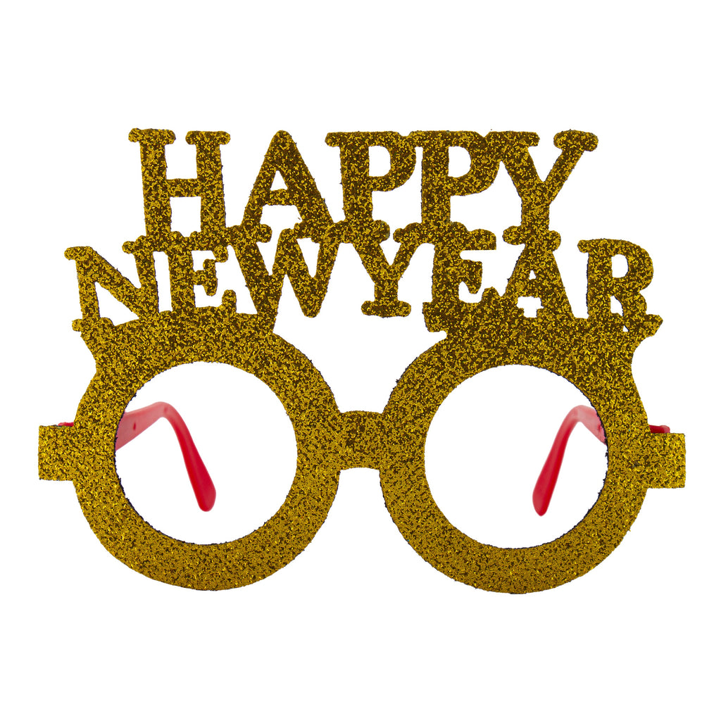 Happy New Year Eye Glass Frame for Adults and Kids Gold 1pc