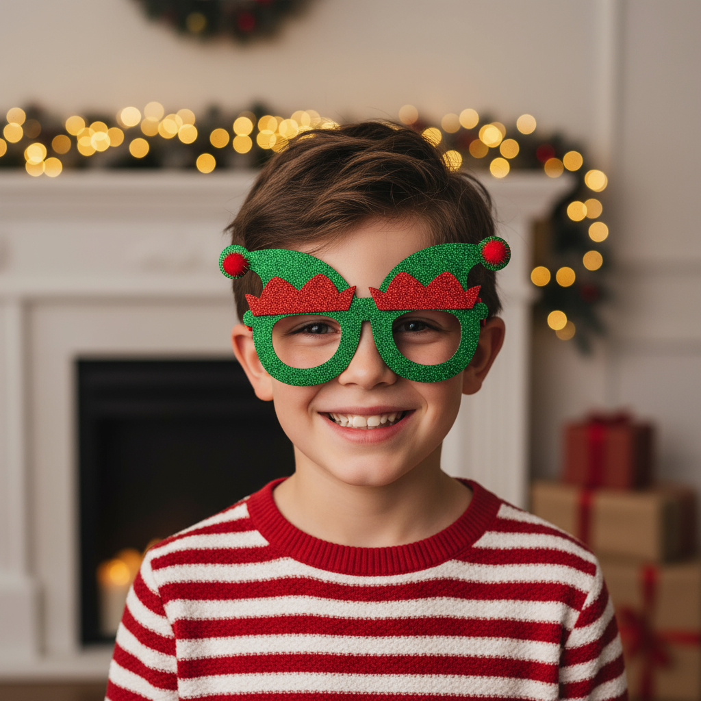 Christmas Tree Eye Glass frame for Adults and Kids Red 1pc