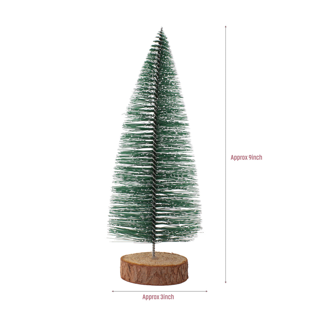 Christmas Table Topper Snow Bristle Tree H9inch X W7cm 1pc