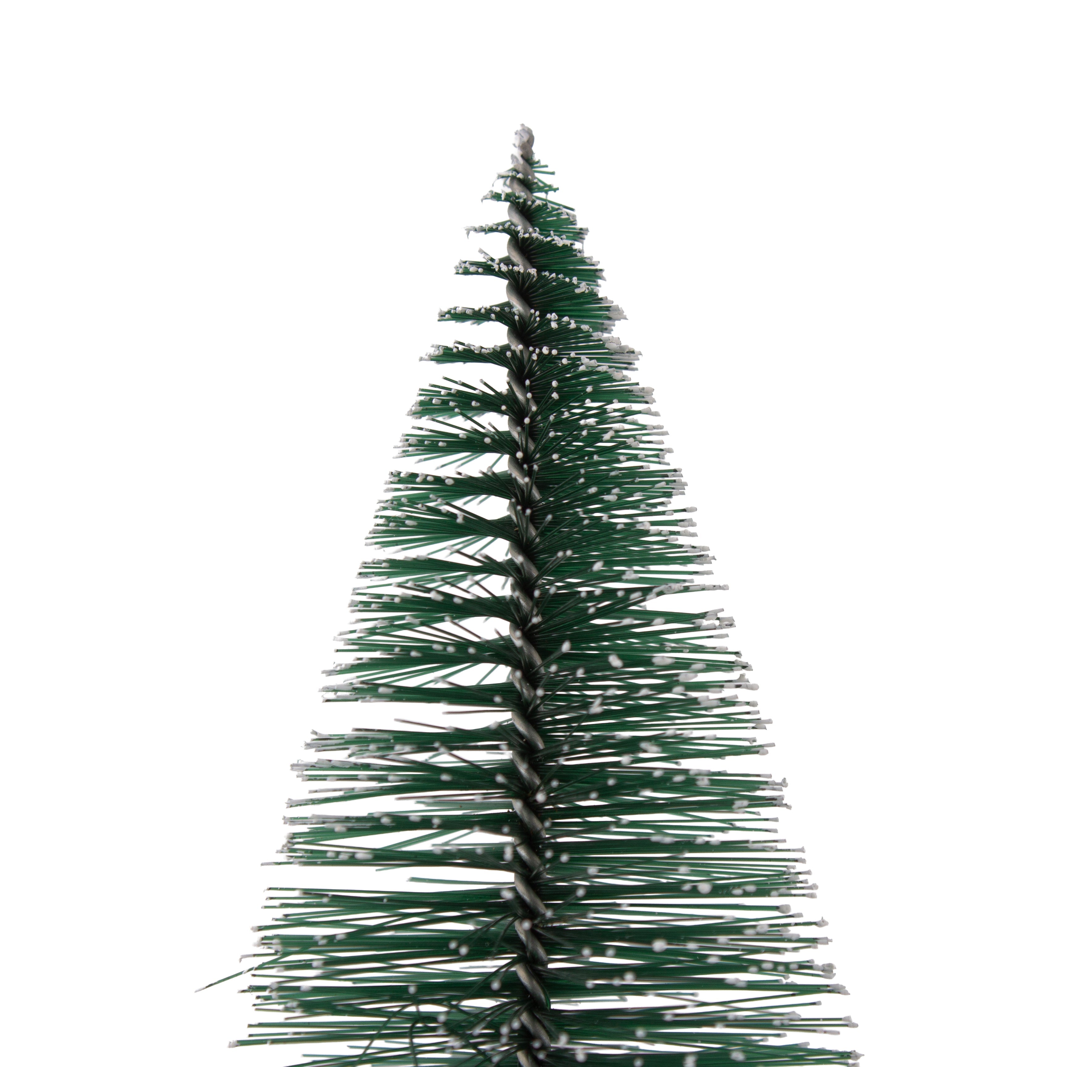Christmas Table Topper Snow Bristle Tree H9inch X W7cm 1pc