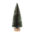 Christmas Table Topper Glitter Bristle Tree Green H9inch X W7cm 1pc
