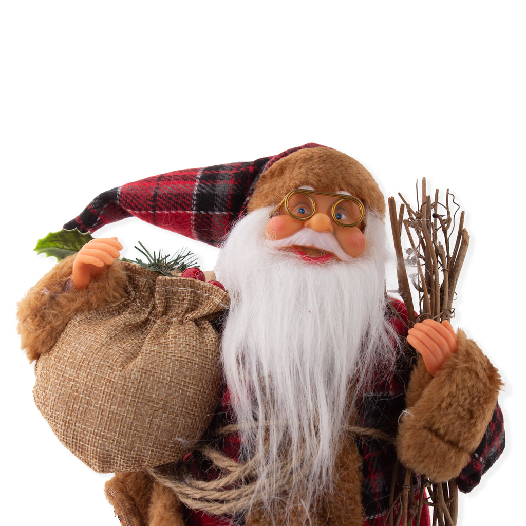 Christmas Figurine Doll Santa Claus with Lamp Red 17inch 1pc