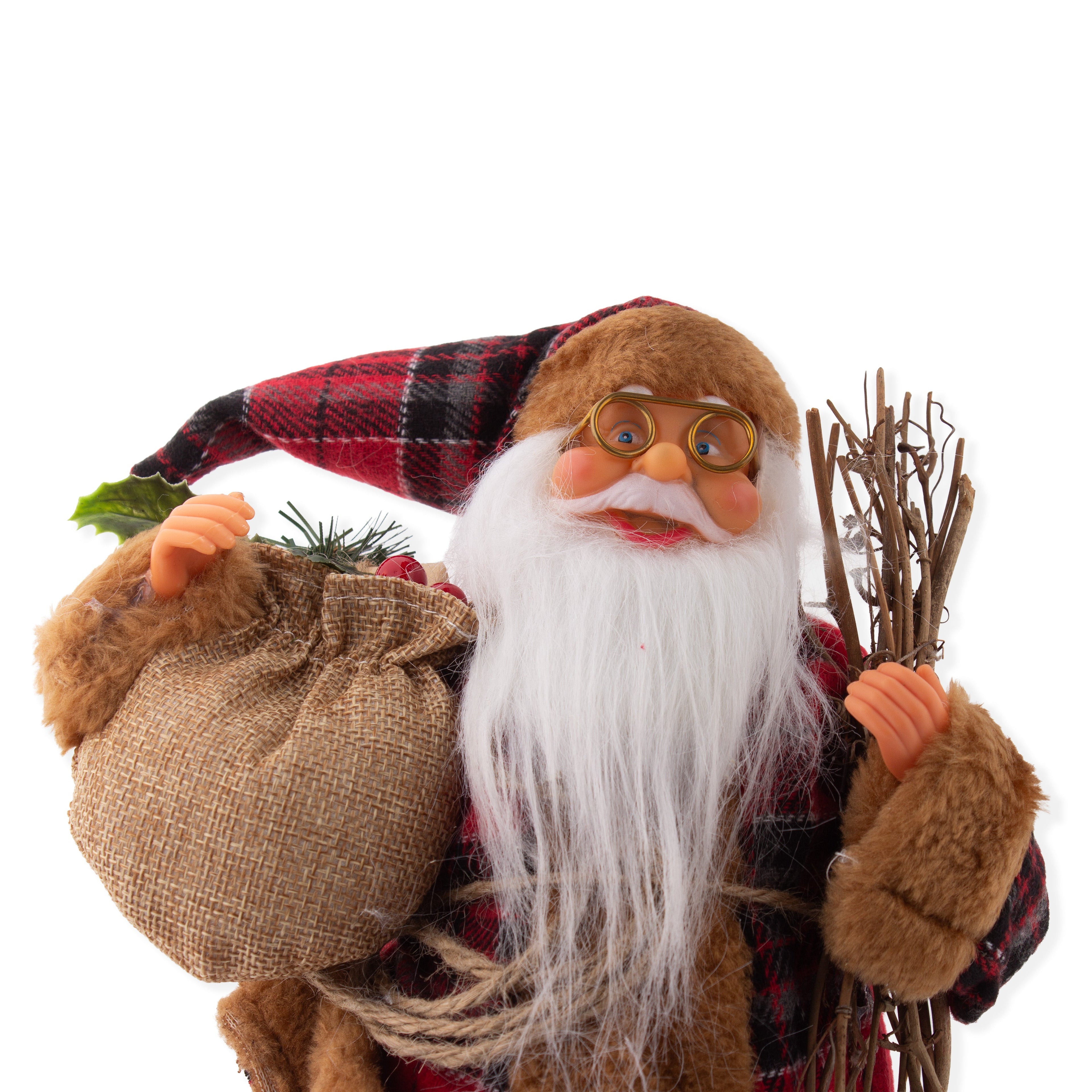 Christmas Figurine Doll Santa Claus with Lamp Red 17inch 1pc