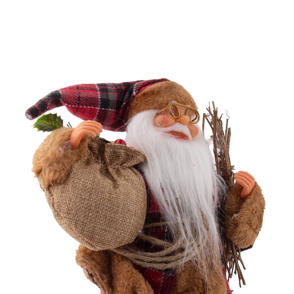 Christmas Figurine Doll Santa Claus with Lamp Red 17inch 1pc